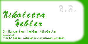 nikoletta hebler business card